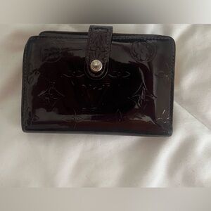 Louis Vuitton Vernis Patent Leather Small Wallet - burgundy color